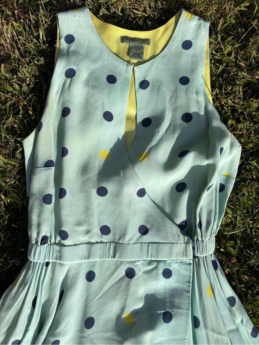 Maple Mint Polka Dot Sleeveless Mini Dress